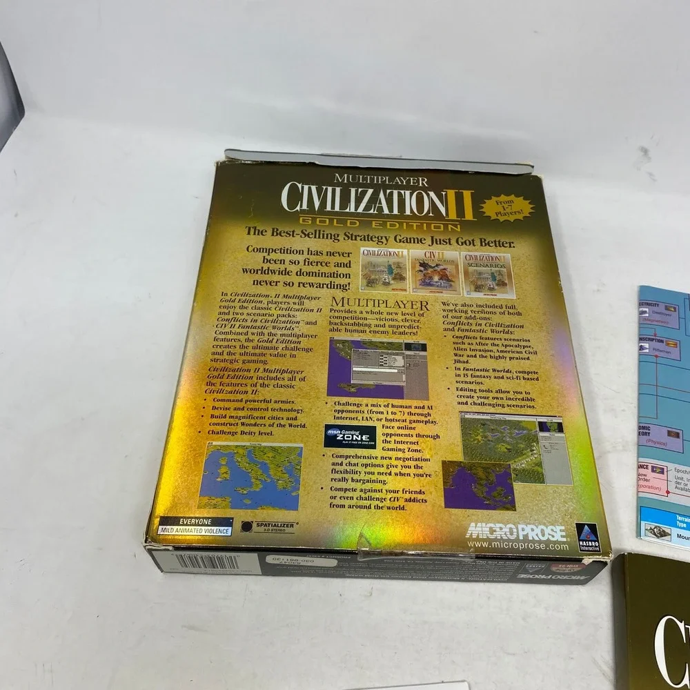 MicroProse Civilization II Gold Edition Multiplayer PC Windows 95 Big Box 53047